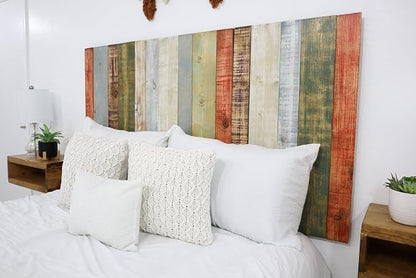 Barn Walls Retro Mix Headboard California King Size, Hanger Style, Handcrafted. Mounts on Wall. Easy Installation