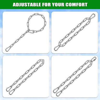BeneLabel 2Pcs 100" (8.3ft) Swing Chain with Hooks 304 Stainless Steel Porch Swing Chains 1000 LBs Capacity Hanging Chains for Hammock Chairs, Swingset, Tree Swing, Hanging Chair, Heavy Bags