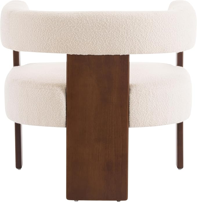 Christopher Knight Home Nettie Modern Accent Chair for Living Room, Boucle Fabric Single Lounge Sofa Chair with Wooden Frame, Comfy Reading Chair for Bedroom, Lounge Armchair with Soft Cushion, Beige