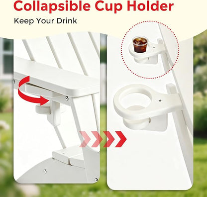 Costaelm Paradise 3-Piece Kids Table and Chairs Set with Toddler Rocking Chairs and Cup Holders, White