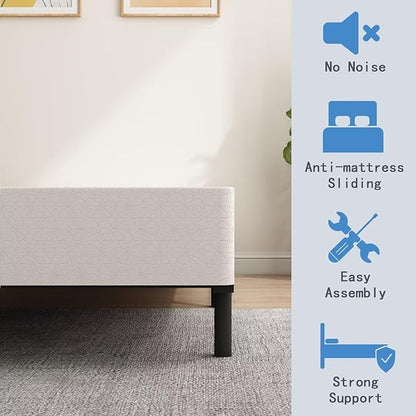 ALDRICH 7 Inch Heavy Duty Metal Box Spring Mattress Foundation 1500lbs Max Weight Capacity/Non-Slip/No Noise/Easy Assembly/Easy Clean Cover,Twin XL