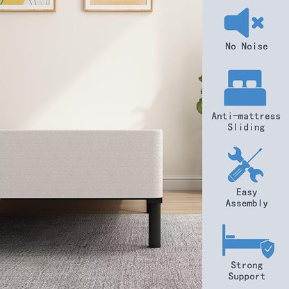 ALDRICH Box Springs Twin 9 Inch, Heavy Duty Metal Frame Mattress Foundation with Easy Clean Cover, Noise Free, Easy Assembly