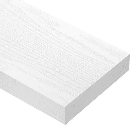 QEEIG Floating Shelves for Wall Bathroom Shelf Bedroom Kitchen Living Room Farmhouse Small Book Shelf 16 inch Set of 4, White (015-W4)