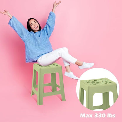 TURSTIN 12 Pack Plastic Stools 16.9 Inch Nesting Stools Bohemia 6 Color Portable Backless Bar Stool Flexible Seating Chairs for Back-to-School Season Classroom Office Home