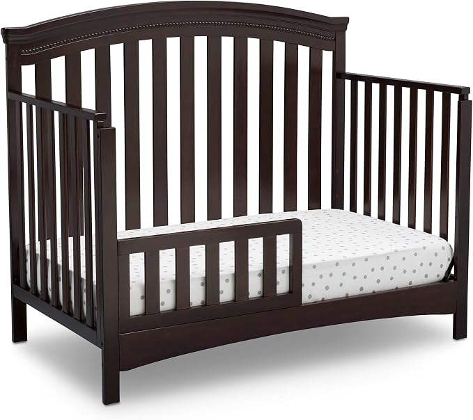 Delta Children Emerson 4-in-1 Convertible Crib - Greenguard Gold Certified, Dark Chocolate