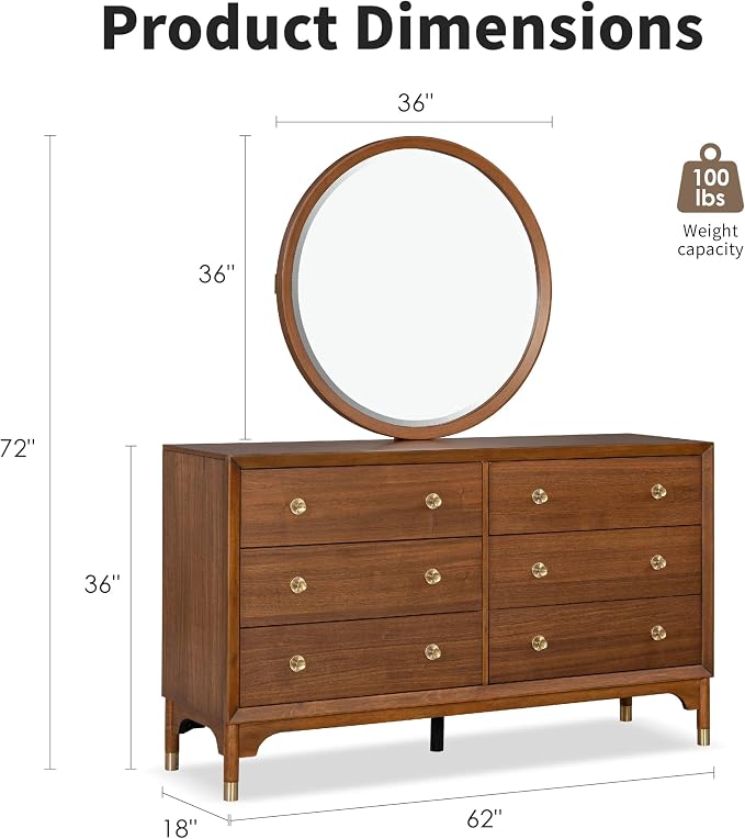 Furniture of America Forma Modern Solid Wood 4-Piece Bedroom Set with Storage Bed with LED Lights, Ball-Bearing Glide on Nightstand and Dresser with Mirror, No Box Spring Needed, King, Walnut