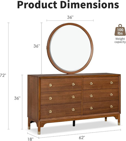 Furniture of America Forma Modern Solid Wood 4-Piece Bedroom Set with Storage Bed with LED Lights, Ball-Bearing Glide on Nightstand and Dresser with Mirror, No Box Spring Needed, King, Walnut