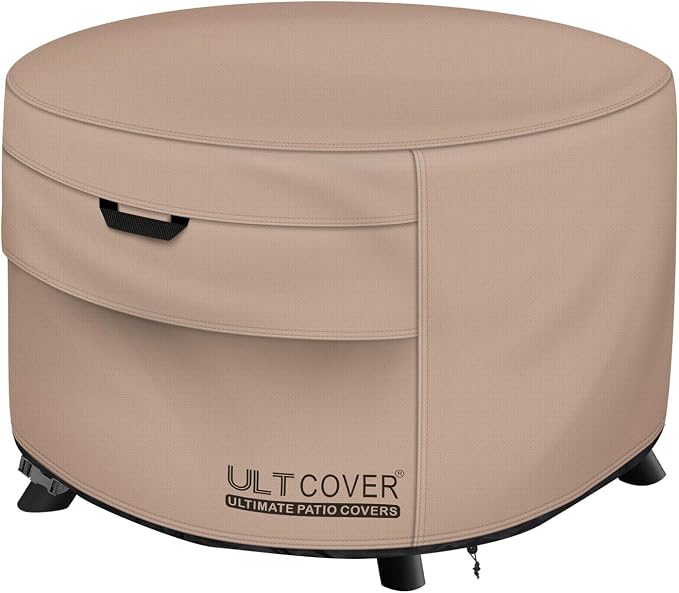 ULTCOVER Patio Fire Pit Table Cover Round 32 inch Outdoor Waterproof Fire Bowl Cover