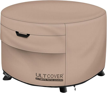 ULTCOVER Patio Fire Pit Table Cover Round 32 inch Outdoor Waterproof Fire Bowl Cover