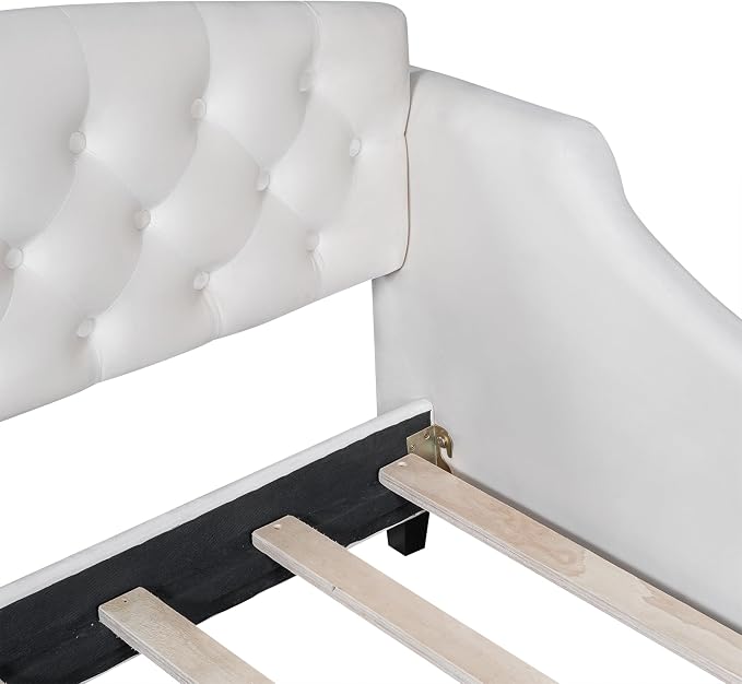 Ball & Cast Twin Size Daybed,Velvet Upholstered Day Bed Frame with Button Tufted Backrest,Modern Sofa Bed for Living Room, Bedroom,Guest Room,No Box Spring Needed,Beige