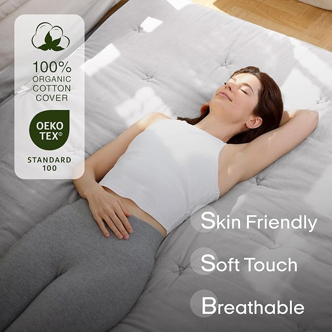 ZonLi Japanese Floor Futon Mattress Twin Size 75"x 39", 100% Cotton Cover 2.5'' Thicken Tatami Mattress, Foldable Sleeping Pad, Portable Dormitory Tatami Mat, Roll Up Floor Lounger Bed for Adult