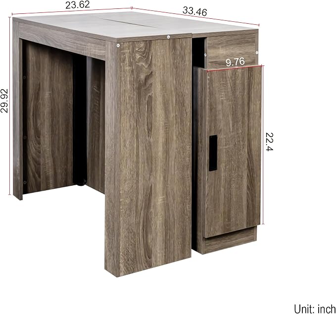 24"-118" Extendable Dining Table with Storage for 2-12 People, Modern Space-Saving Extra Long Wood Folding Table with USB & AC Outlets, Multifunctional Conference Meeting Table, Oak