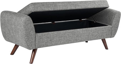 HomePop 60" Modern Storage Bench with Wood Legs - Gray Woven