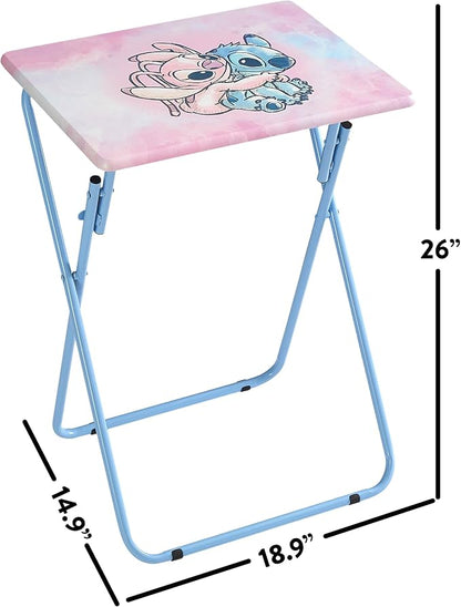 Disney Stitch Folding Tray Table,Portable Snack & Laptop Table, Compact Space-Saving Design for Kids & Teens, Lightweight Indoor Table for Bedroom, Dorm, or Playroom