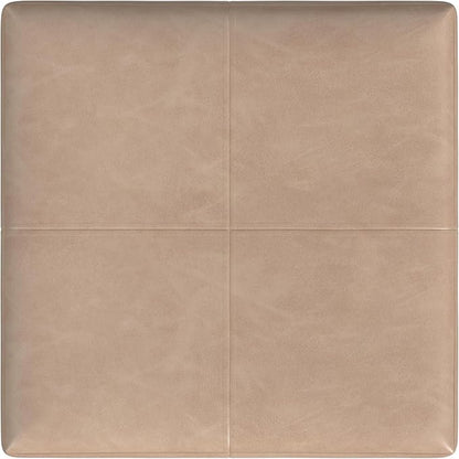 HomePop 28" Faux Leather Square Storage Ottoman - Sand