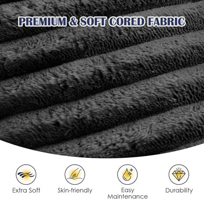 SHOUREN Stuffed Round Ottoman,Corduroy Pouf Ottoman Foot Rest with Foam Filling,Pouf Storage Ottoman Footstool for Living Room,18 X 14 Floor Poufs for Couch,Footrest Only - 18 X 14 Inches,Dark Grey