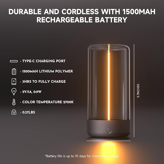 AUGE LIGHT Mini Minimalist Table Lamp Cordless Lamp Rechargeable Table Lamp Portable Nightstand Lamps Desk Lamps for Home Office Unique Ambient Light Mood Lighting for Desk Decor Beside (Dark Gray)