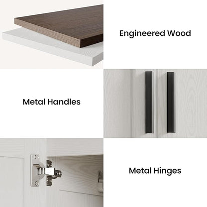 ANCTOR Freestanding Wardrobe Closet 70.6" H, Tall Armoire Wardrobe Closet 3 Doors with Hanging Rod, Drawers, Adjustable Cube Shelves and a Closed Cabinet Organizer Modern Bedroom Clothes Cabinet