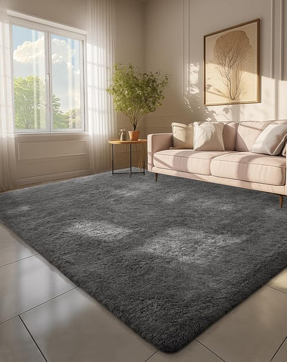 Ophanie 6x9 Area Rugs,Upgrade Non-Slip Fluffy Soft Rugs for Living Room,Large Shag Grey Fuzzy Plush Rug,Gray Shaggy Big Carpets for Bedroom,Kids Boys Girls Dorm Decor with Over 99 pcs Pile fibers