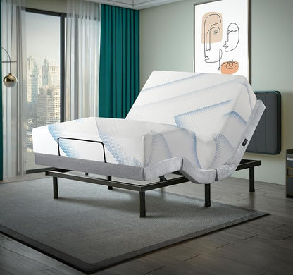 Irvine Home Collection King Adjustable Bed with 12 Inch Gel Memory Foam Sleep System, Massage, Zero Gravity, Anti-Snore, Programmable Memory Positions, USB, Underbed Lighting, Zero Clearance