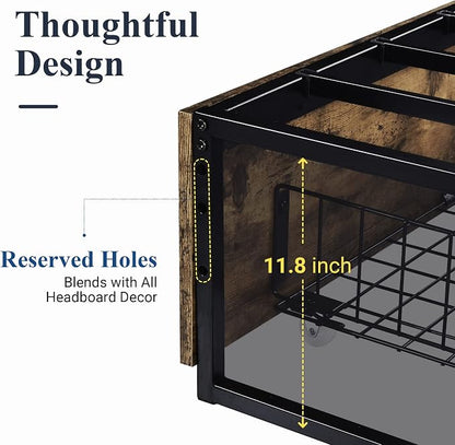 Allewie Industrial Storage Bed with Drawers, Wooden Metal Platform, Sturdy & Noise-Free, Modern Full Size for Bedroom & Apartment
