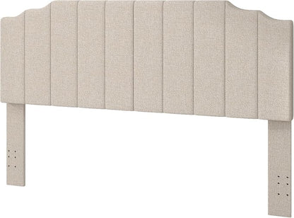 Befurtori King Size Headboard Only, Linen Wall Mounted Headboard King for Adjustable Bed Modern Upholstered Head Board Easy Assembly, Beige
