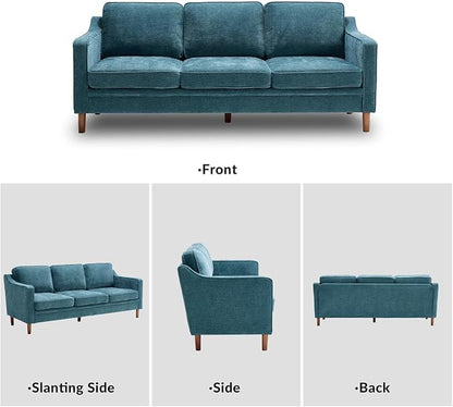 Kingfun Couch Sets for Living Room, 3 Seater Couch and Armchair, Mid Century Modern Sofa Set, Chenille Couch with Solid Wood Frame for Bedroom