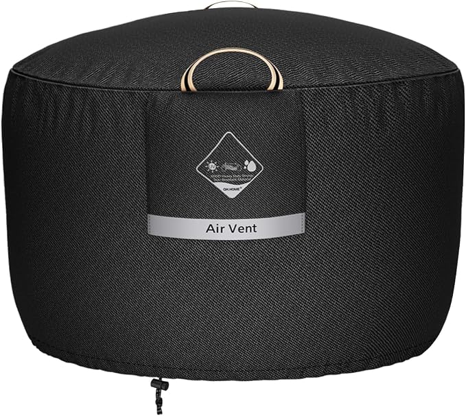 QH.HOME Fire Pit Cover Round Super Waterproof, 36" D X 24" H Outdoor Firepit Cover 600D Strong Tear Resistant, Premium Fading Resistant for Gas Fire Pit