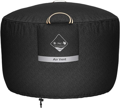 QH.HOME Fire Pit Cover Round Super Waterproof, 36" D X 24" H Outdoor Firepit Cover 600D Strong Tear Resistant, Premium Fading Resistant for Gas Fire Pit