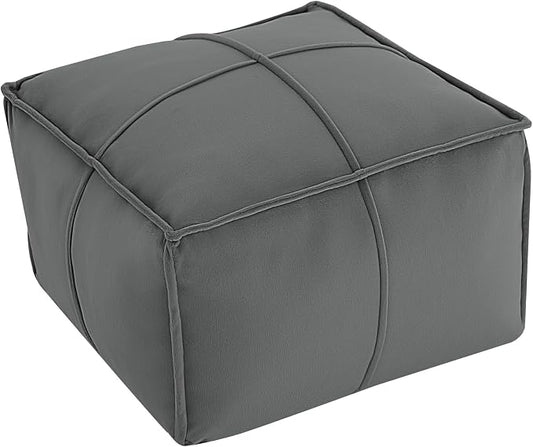 MeMoreCool Stuffed Round Pouf Ottoman Foot Rest, Floor Pouf Foot Stool with Soft Foam Chunk Filling, Small Round Ottoman Footstool Circle Footrest for Living Room