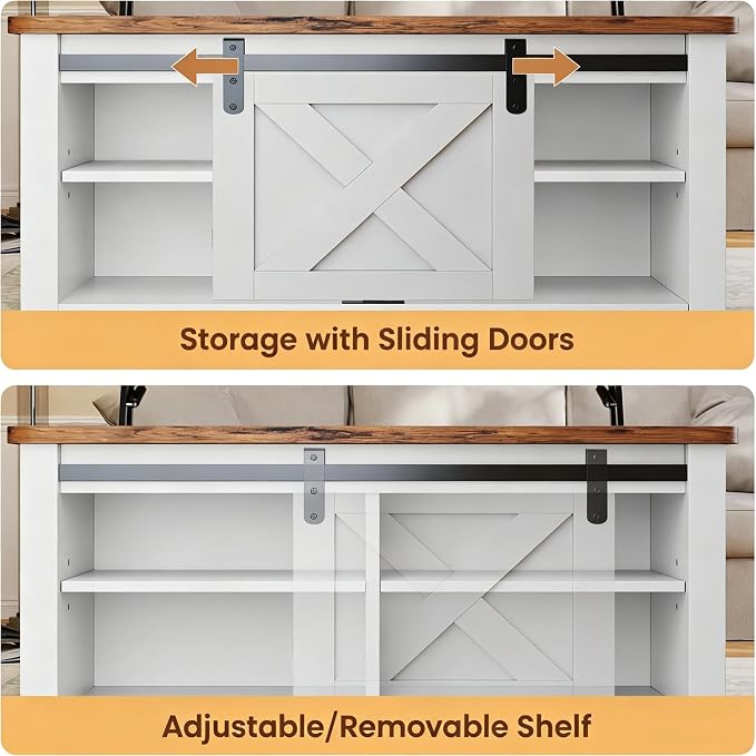 Simple Deluxe Lift Top Coffee Table with Storage, Farmhouse Coffee Table for Living Room, Coffee Tables with Hidden Storage, Coffee Tables with Lifting Top Center Table for Living Room(White)