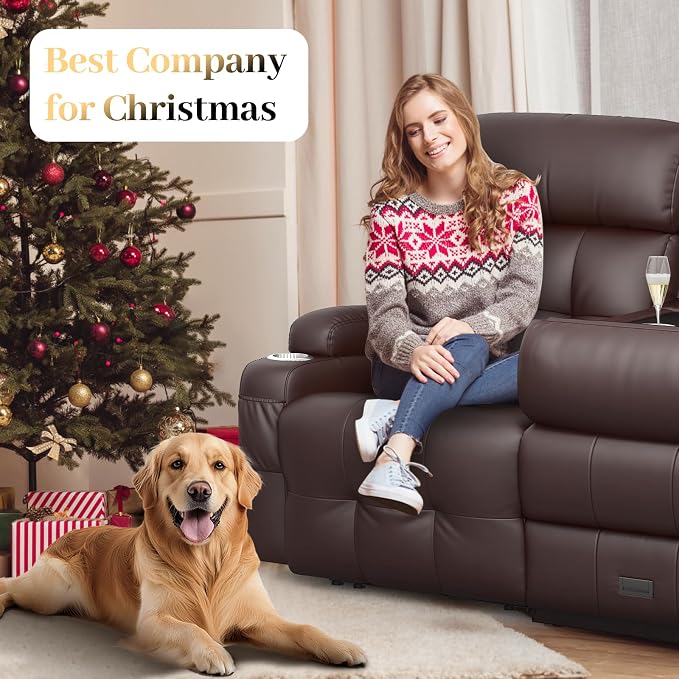 Loveseat Recliner, 3 Seater Massage Reclining Sofa Sets Heavy Weight Capacity, RV Loveseat Couch Clearance with Drop Down Table, Storage, Cup Holders, Wall Hugger Reclining Couch for Living Room