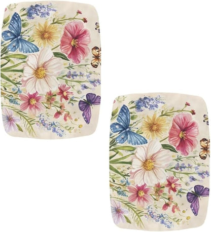 Wildflower Bar Stool Seat Covers Rectangle Stool Covers Set of 2 Bench Covers Slipcover Rectangle Stretch Counter Height Bar Stools Slipcovers Counter Stool Covers Saddle Seat Cover
