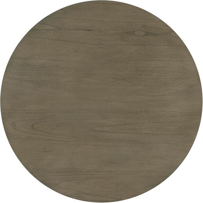 Lexicon 48 Inch Dia. Modern Round Dining Table, Wooden Kitchen Table, Seats for 4 People, Space Saving, for Kitchen, Dining Room, Two-Tone Finish (Greywash and Antique White)