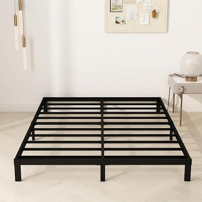 YUSENHEEI 8 Inch Queen Bed Frame, Heavy Duty Metal Platform Bed Frame No Box Spring Needed, Noise Free, Easy Assembly, Black