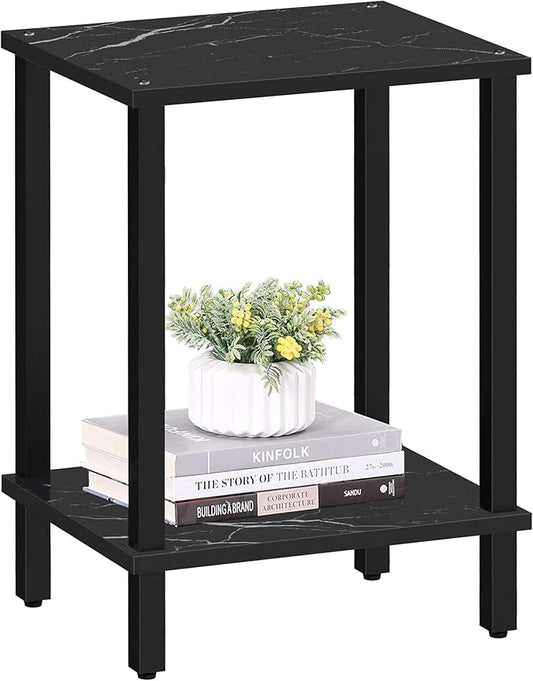 TUTOTAK End Table, Side Table, Nightstand, 2-Tier Storage Shelf, Sofa Side Table for Small Space, Living Room, Bed Room TB01BMK034