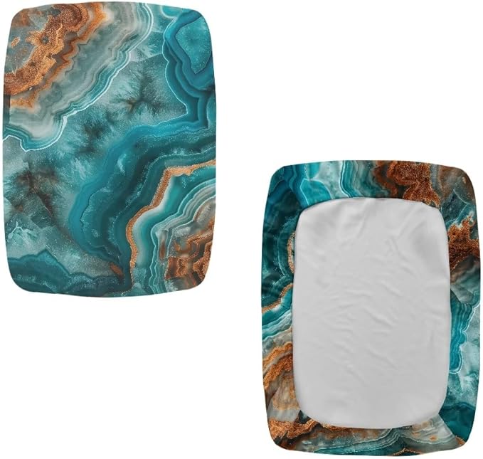 Marble Print Bar Stool Seat Covers Rectangle Stool Covers Set of 2 Bench Covers Slipcover Rectangle Stretch Counter Height Bar Stools Slipcovers Counter Stool Covers Saddle Seat Cover Teal