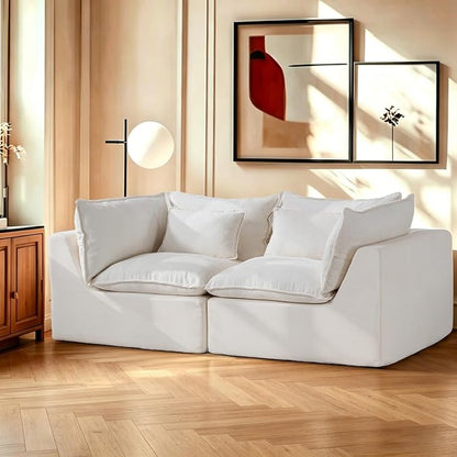 Boneless Couch Sectional Sofas Cloud Couches for Living Room | Loveseat Modular Modern Cloud Sofa with Pillows