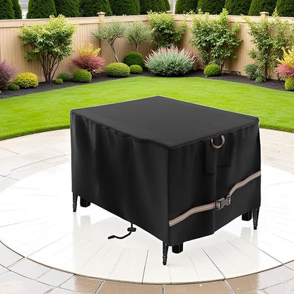 Rectangular Propane Gas Fire Pit Table Cover 52x34x24, Waterproof Heavy Duty 600D Rectangle Outdoor Fireplace Cover 52 Inch, All-weather Protection For Patio Firepit Table 49-52 inch