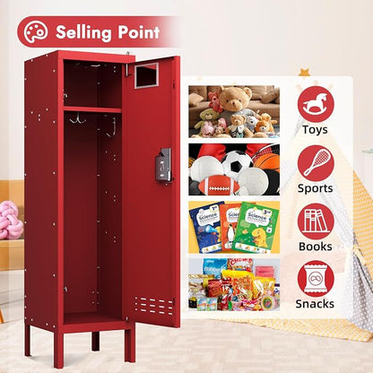 BUTISOW Metal Kids Locker,Metal Cabinet Storage Lockers,Lockable for Employees with Door,54" Height Steel Locker,Lockable Steel Locker for Children's Room, Playroom, School,Gym