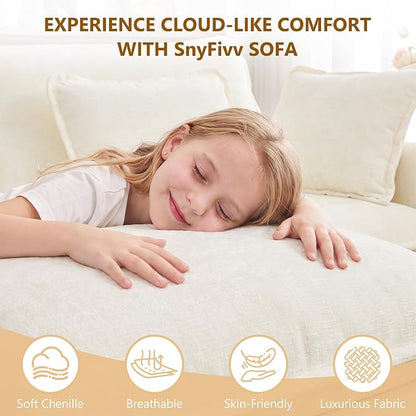 113" Chenille Modular Sectional Sofa (Chenille Beige, Single Seat with Ottoman)