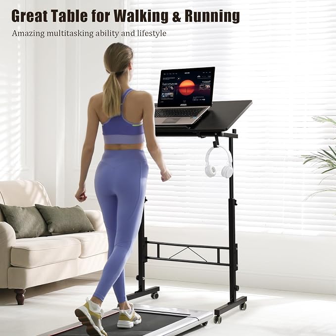 SIDUCAL Standing Desk Height Adjustable with Tiltable Tabletop, Black