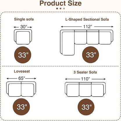 adochr Round Coffee Tables for Living Room,33’’ Storage Ottoman with Wooden Tray, Upholstered Ottoman Footrest, Light Brown