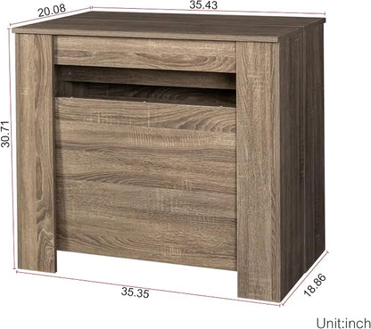 Extendable Console Table, Brown MDF Wood, 118" Dining/Desk, Space-Saving Design, Versatile for Home/Office, Easy Assembly. Perfect for Any Environment.