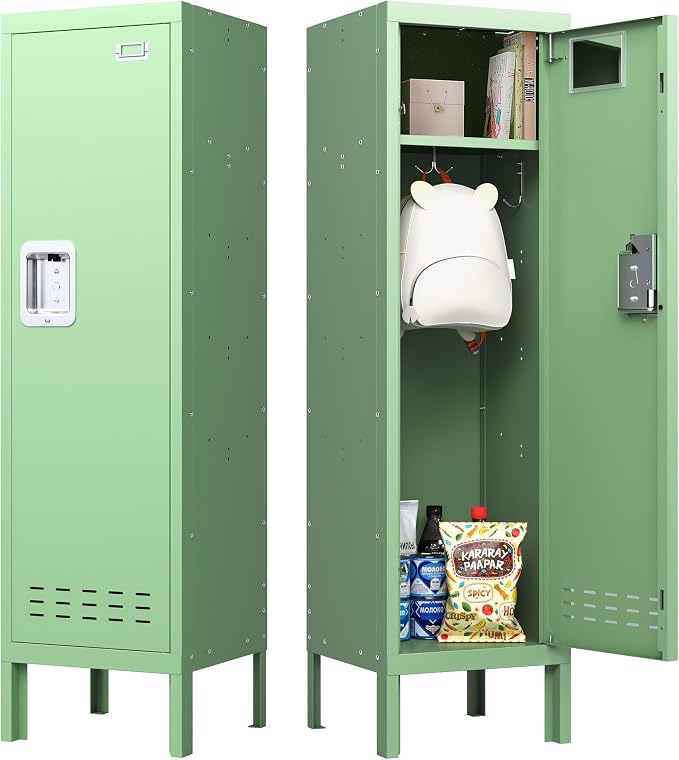 BUTISOW Metal Kids Locker,Metal Cabinet Storage Lockers,Lockable for Employees with Door,54" Height Steel Locker,Lockable Steel Locker for Children's Room, Playroom, School,Gym