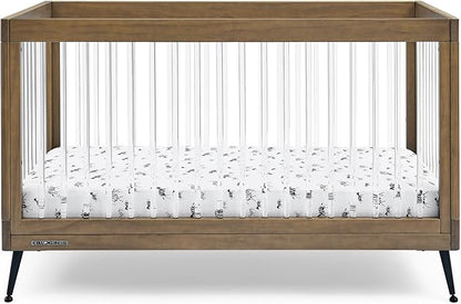 Delta Children Sloane 4-in-1 Acrylic Convertible Crib - Greenguard Gold Certified, Acorn/Matte Black
