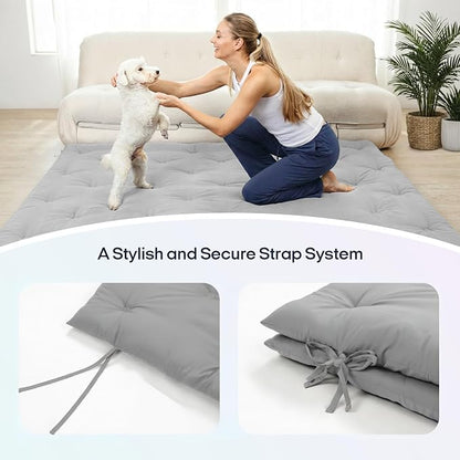 Syrinx Water Resistant Japanese Futon Mattress, 75"x39" Twin Size, 2.5 Inch Thick Japanese Floor Mattress Tatami Mat, Foldable Floor Bed Sleeping Pad for Guest Room Camping