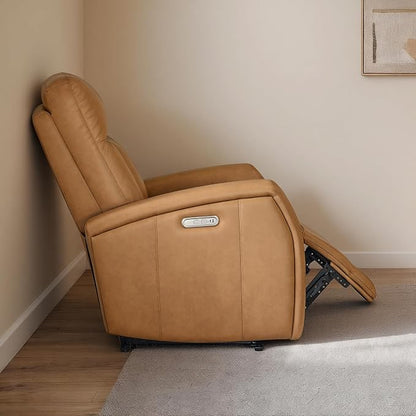 KISLOT Wall Hugger Power Recliner Chair with USB & Type-C Ports Faux Leather Recliner 135° Reclining Small Space Electric Sofa for RV Living Room Bedroom