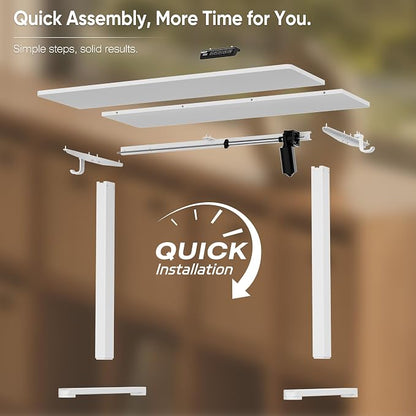 Monomi Standing Desk, 39.4‘’ Small Sit Stand up Height Adjustable Electric Standing Desk with 3 Memory Setting, Ergonomic Home Office Computer Desk, White
