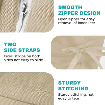 Egg Chair Cushion Replacement, Waterproof Thicken Hanging Egg Swing Chair Cushion for Outdoor Furniture, Wicker Rattan Hammock Basket Cushion with Headrest Pillow 47x31.5x4.7 inch(Cream)